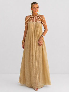 Vestido Longo com Tiras Trançadas Modern Helen