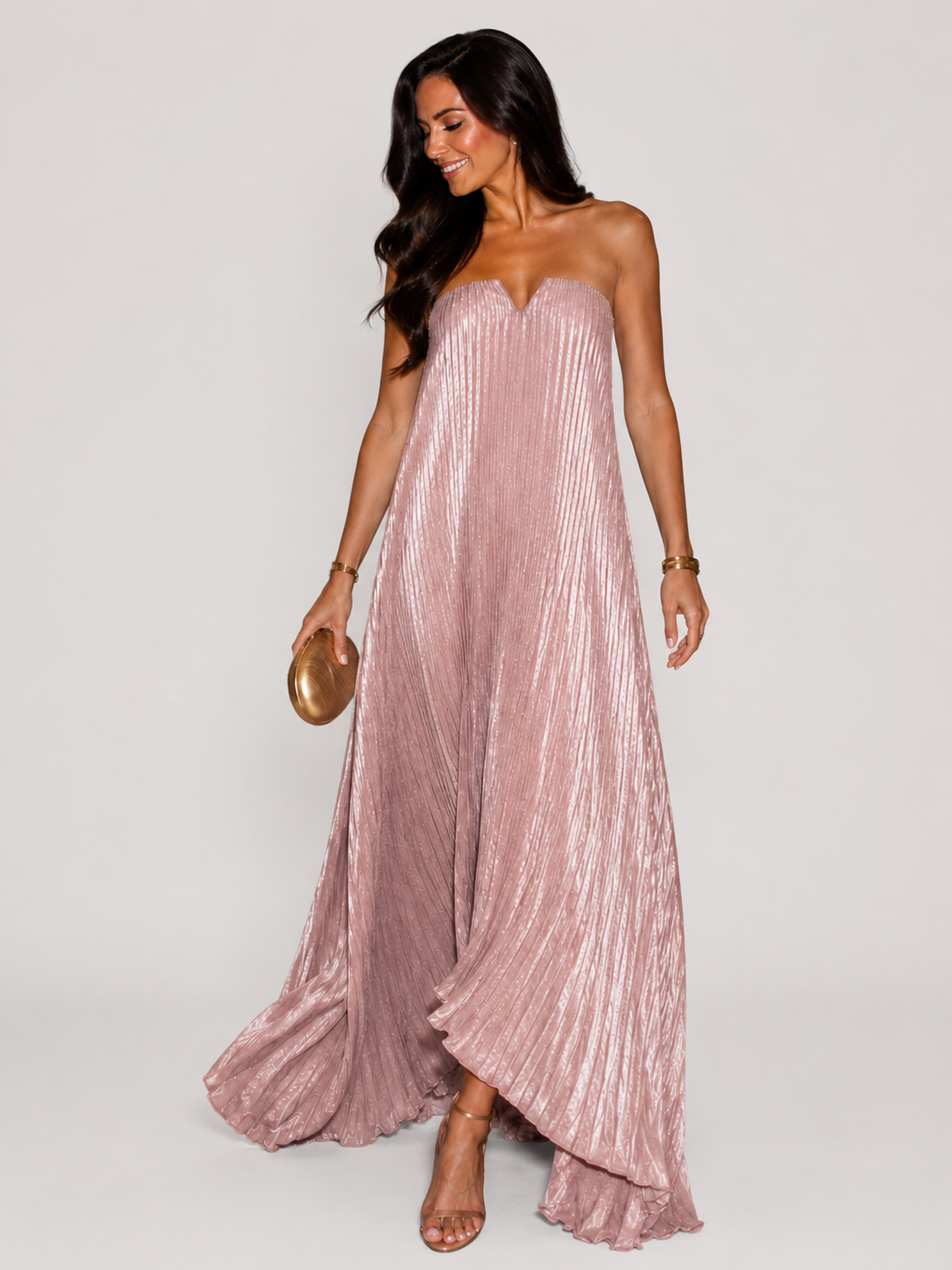 Vestido Longo Plissado Modern Liz