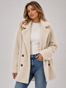 Casaco de Lã Feminino Modern Teddy