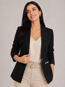 Blazer Feminino Alfaiataria Acinturado Modern Chic