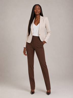 Blazer Feminino Alfaiataria de Um Botão Elegant Slim