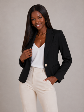 Blazer Feminino Alfaiataria de Um Botão Elegant Slim