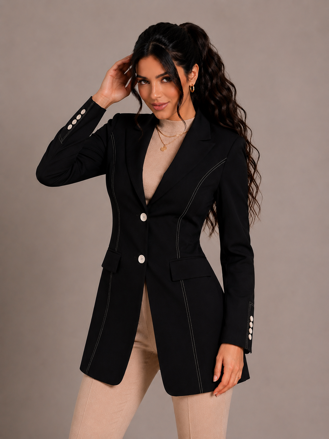 Blazer Feminino Alongado Slim Modern Luxury