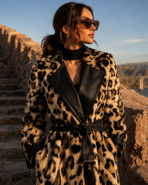 Casaco Sobretulo de Pelos Animal Print Modern Leopard