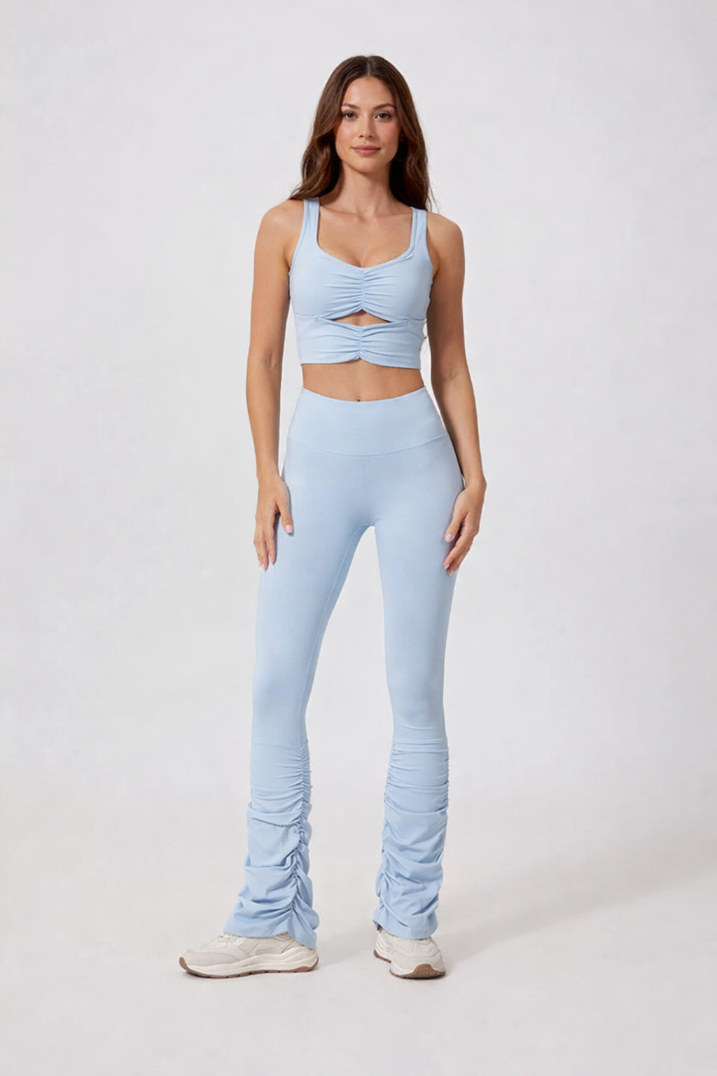 Top Cropped e Calça Flare Modeladora Efeito Push Up Modern Motion