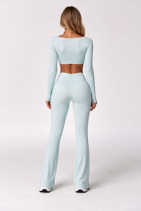 Conjunto Top Manga Longa e Calça Flare Cós V Modern Flex