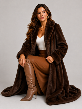 Casaco Feminino Sobretudo de Pelúcia Modern Winter