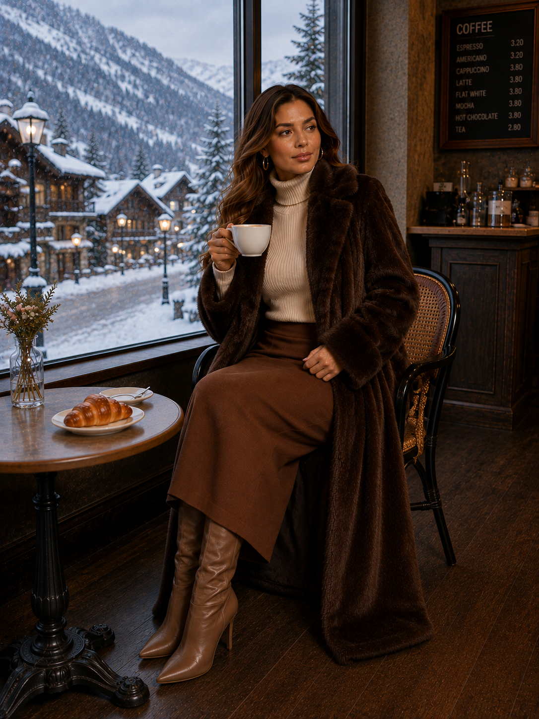 Casaco Feminino Sobretudo de Pelúcia Modern Winter