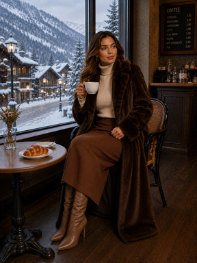 Casaco Feminino Sobretudo de Pelúcia Modern Winter