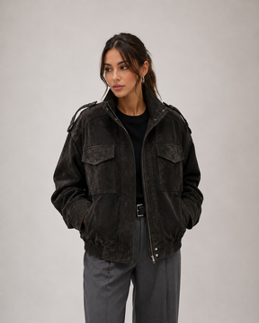 Jaqueta Feminina Oversized Suede Premium Modern Bellagio