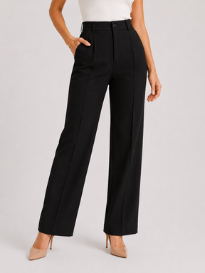 Calça Alfaiataria Modern Amanda Corte Reto Cintura Alta