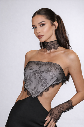 Vestido Longo Preto Aberto nas Costas Modern Safira