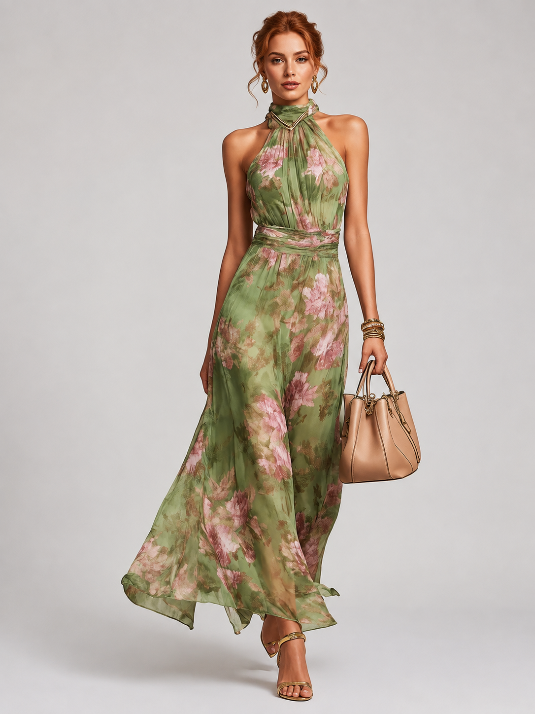 Vestido Midi Halter Elegante Modern Azuria