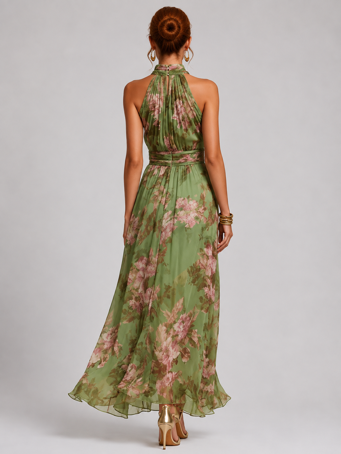 Vestido Midi Halter Elegante Modern Azuria