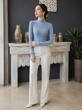 Blusa  Gola Alta Transpassada Modern Manny