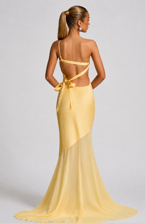 Vestido Longo Cetim Costas Aberta Modern Allure