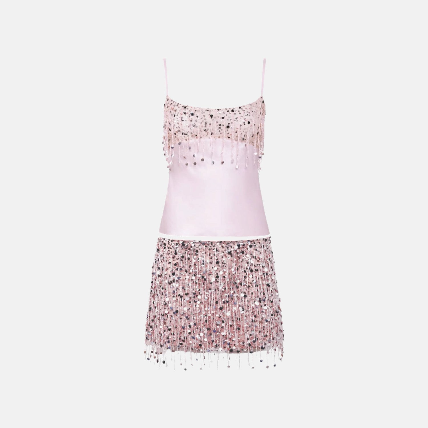 Conjunto Cetim e Paetê Rosa Modern Santorini