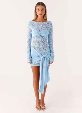 Vestido Manga Longa Rendado com Detalhe Pendurado Modern Panjeia