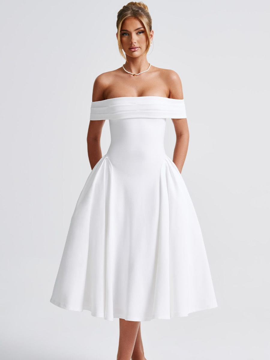 Vestido Midi Ombro a Ombro Modern Princess