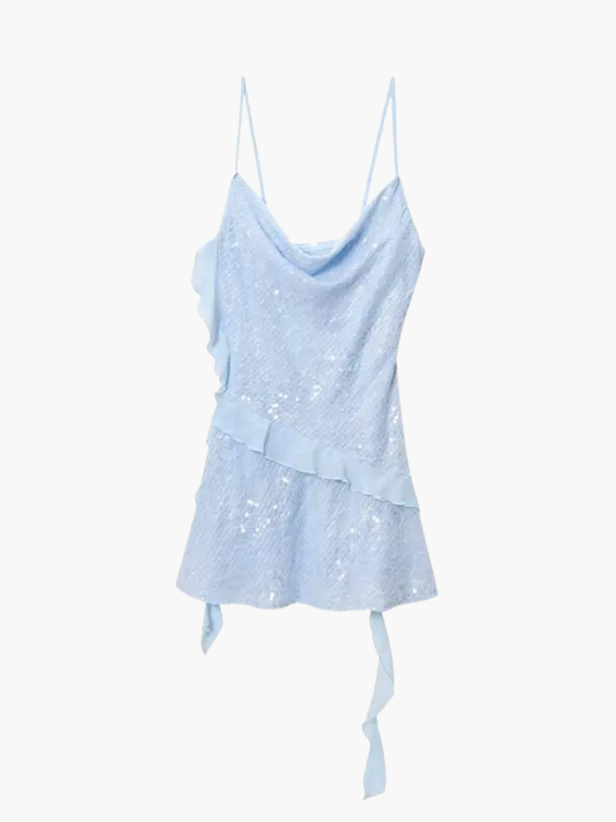Vestido Curto de Paetê Tendência Modern Layse