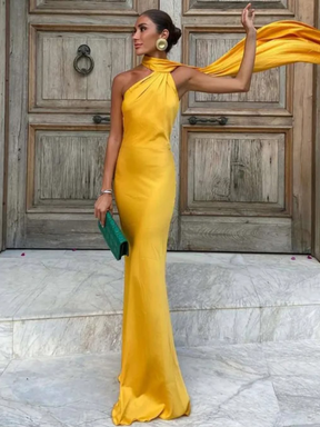 Vestido Longo Decote nas Costas Modern Dominique