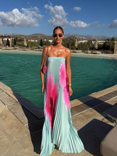 Vestido Longo Plissado Foral Modern Jasminy