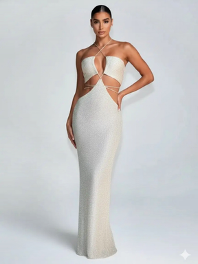 Vestido Longo Recortes na Cintura Modern Raika