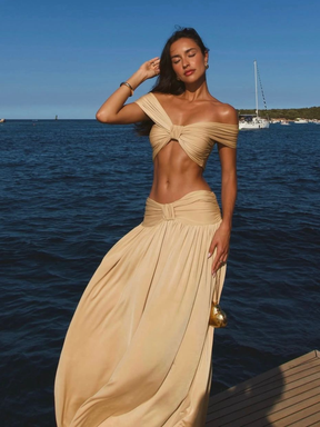 Conjunto Cropped e Saia Longa Modern Dalene