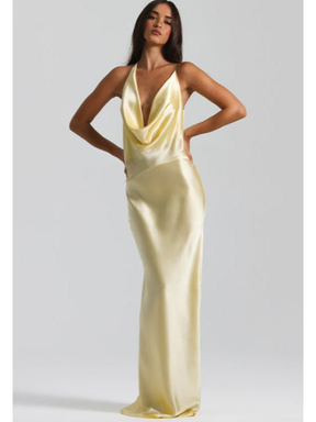 Vestido Longo em Cetim Tianny