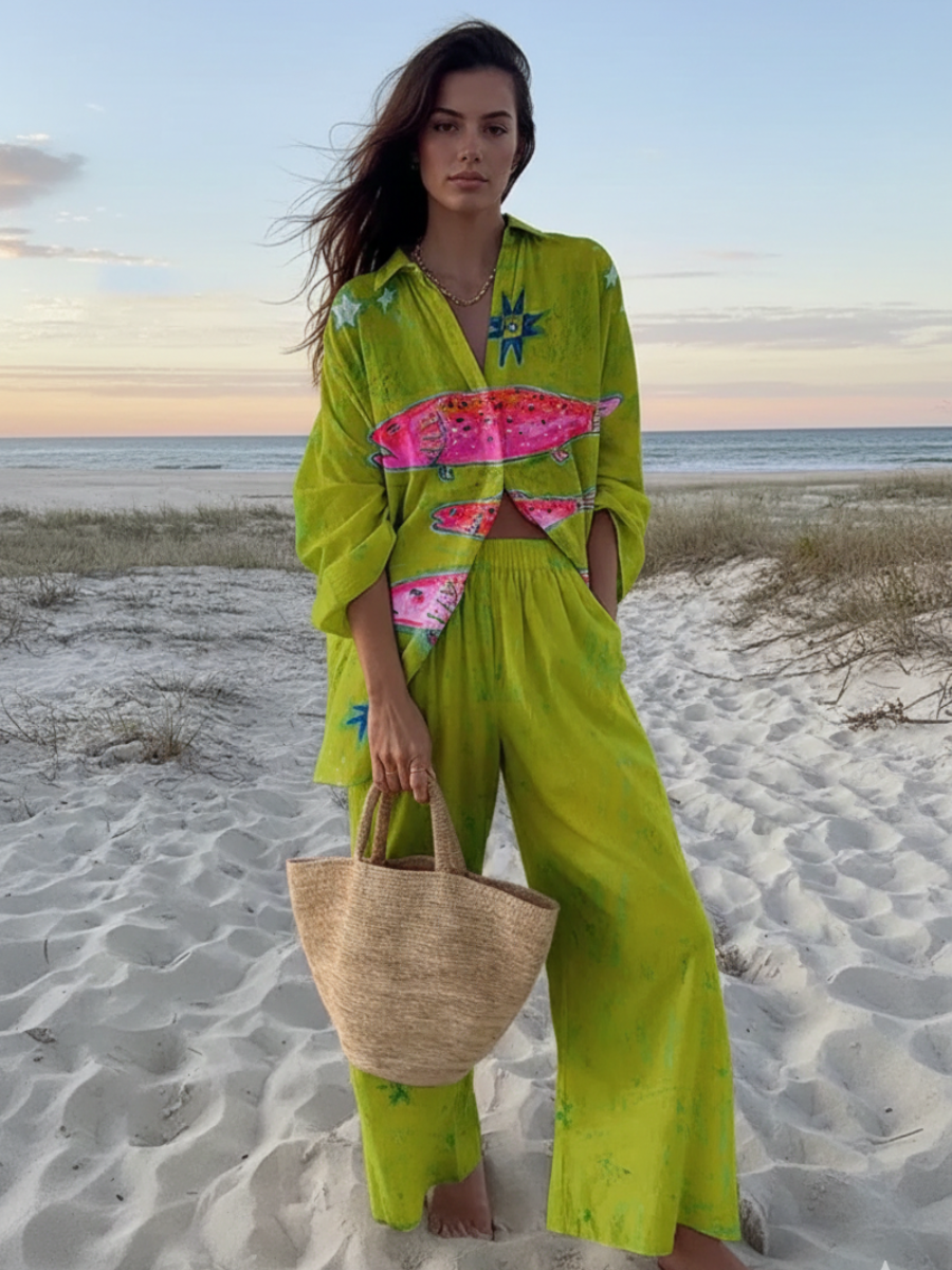 Conjunto Praiano Camisa e Calça Modern Kali