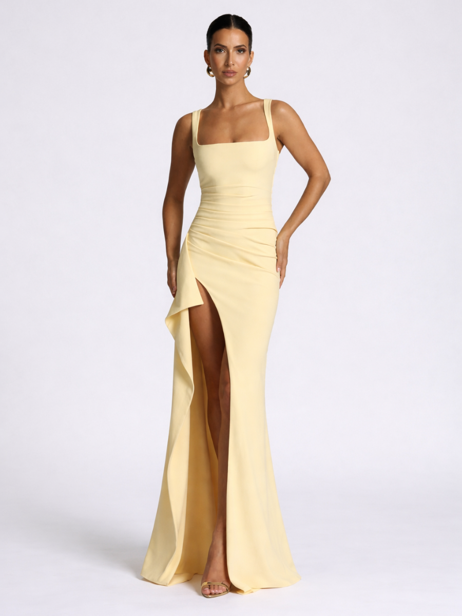 Vestido Longo com Fenda Modern Katana