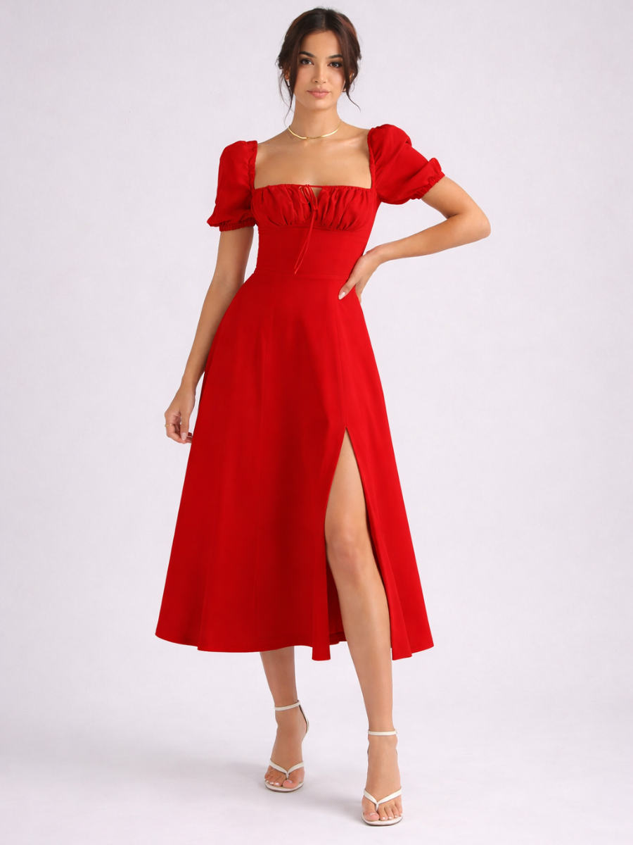 Vestido Midi com Manga Princesa Modern Fiorentina