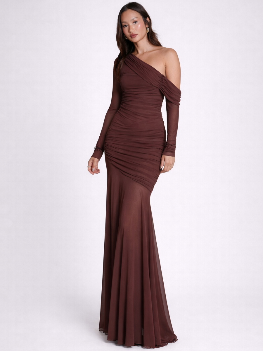 Vestido Longo de Tule Forrado Modern Sienna