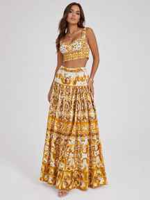 Conjunto de Cropped e Saia Modern Grécia