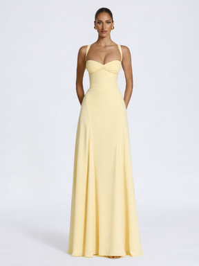 Vestido Longo com Alças e Ajustes nas Costas Modern Irie
