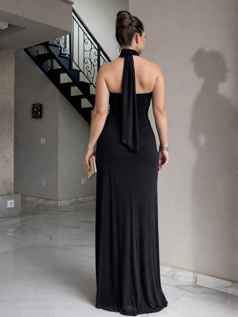 Vestido Longo Elegante em Tule 3 Formas de Usar Modern Ravenna