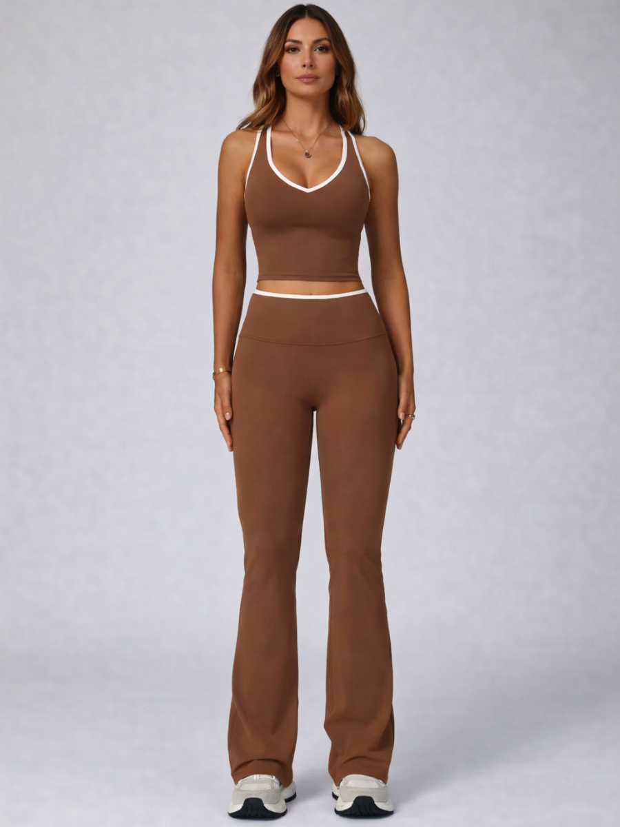Conjunto Top Cropped Push Up Modelador e Calça Flare Modern Volution