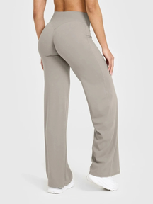 Calça Wide Leg Bailarina Cós Alto Tendência Modern Motion