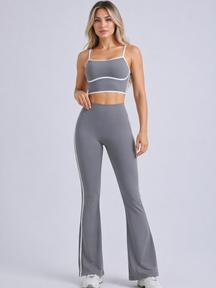 Conjunto Top e Calça Flare Cós Alto Tendência Modern Alô