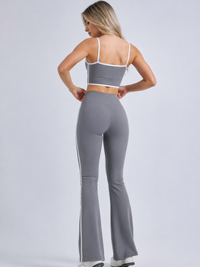 Conjunto Top e Calça Flare Cós Alto Tendência Modern Alô