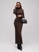 Vestido Midi Manga Longa Gola Alta Modern Amira
