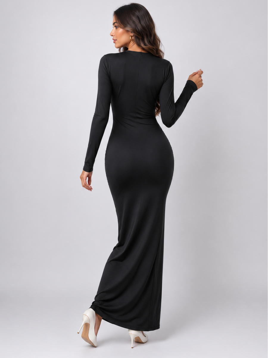 Vestido Longo com Fenda Modern Isolda