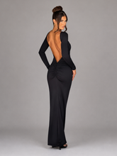 Vestido Manga Longa Costas Aberta Empina Bumbum Modern Natalie