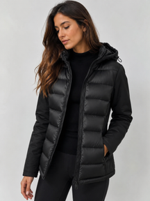 Jaqueta Feminina Puffer Impermeável Térmica com Capuz Modern Milano