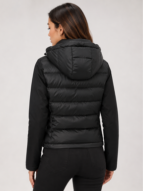 Jaqueta Feminina Puffer Impermeável Térmica com Capuz Modern Milano