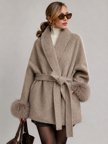 Casaco com Cinto Estilo Europeu Modern Lady