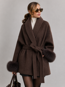 Casaco com Cinto Estilo Europeu Modern Lady