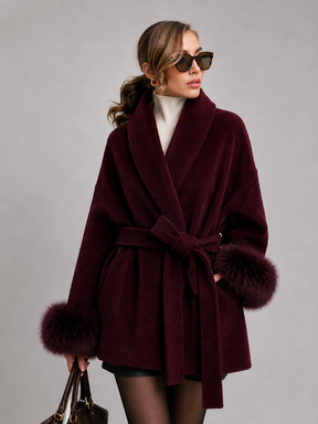 Casaco com Cinto Estilo Europeu Modern Lady