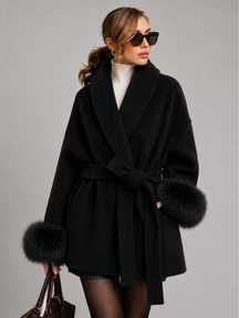 Casaco com Cinto Estilo Europeu Modern Lady