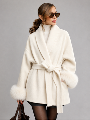 Casaco com Cinto Estilo Europeu Modern Lady